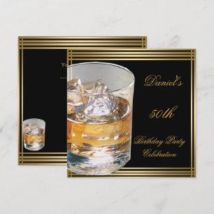 50e verjaardag Mannen Sepia Gold Cold Drink Man Kaart
