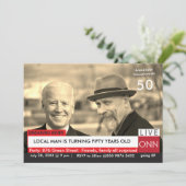 50e verjaardag Mannen uitgave nieuwsbericht Kaart (Staand voorkant)