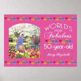 50e verjaardag meest fabuleuze edelstenen roze jou poster