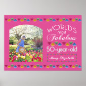 50e Verjaardag Meest Prachtige Edelstenen Roze Uw  Poster (Voorkant)