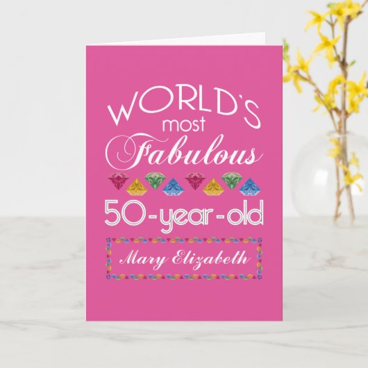 50e verjaardag Meest verbluffende Pareltjes frambo Kaart (Gele Bloem)