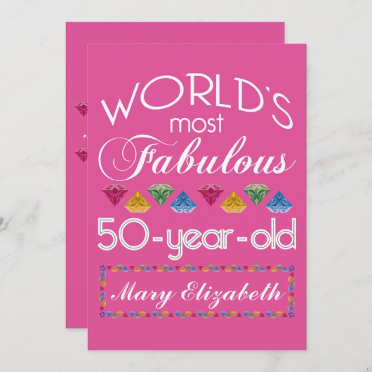 50e verjaardag Meest verbluffende Pareltjes frambo Kaart (Voorkant / Achterkant)