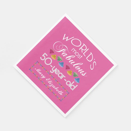 50e verjaardag Meest verbluffende Pareltjes frambo Servet (Hoek)