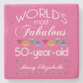 50e verjaardag Meest verbluffende Pareltjes frambo Stenen Onderzetter