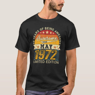 50e verjaardag mei 2022 50 jaar geboren in 1972 1 t-shirt