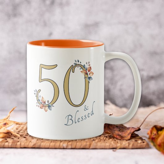 50e verjaardag meisje gezegend Boho herfst Tweekleurige Koffiemok