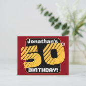 50e verjaardag met aangepaste naam Gestreept Numme Aankondigingskaart (Staand voorkant)