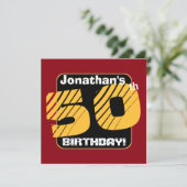 50e verjaardag met aangepaste naam Gestreept Numme Kaart (Staand voorkant)