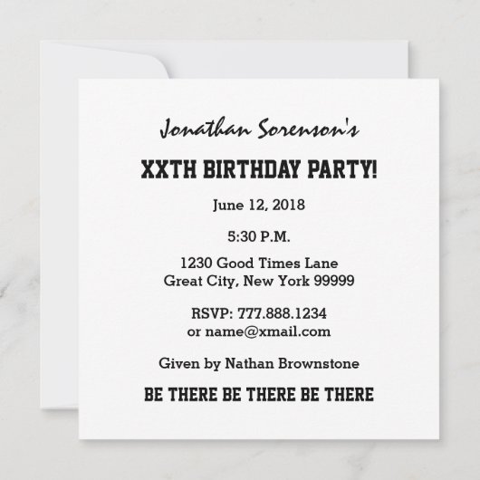 50e verjaardag met aangepaste naam Gestreept Numme Kaart (Achterkant)