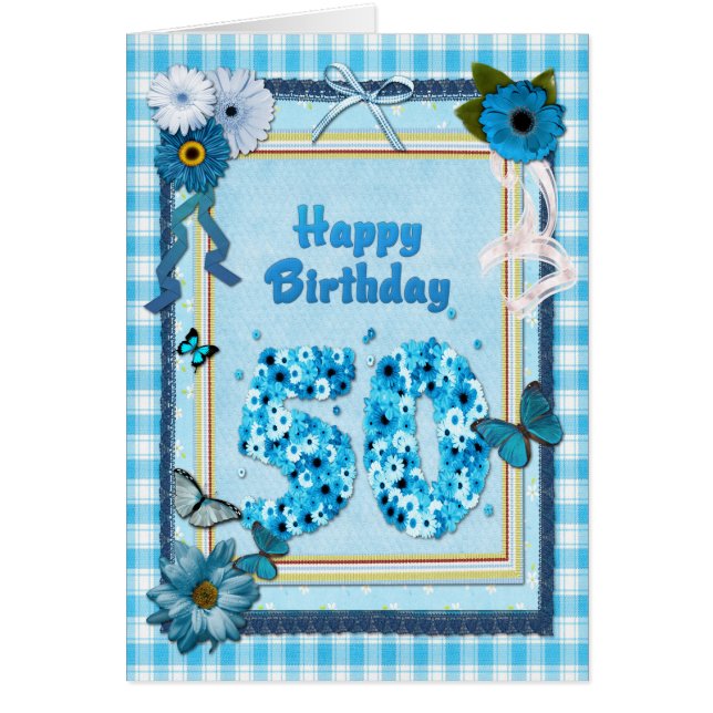 50e verjaardag met een scrapbook-effect (Voorkant)