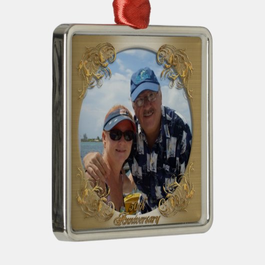 50e verjaardag met foto. metalen ornament (Rechts)