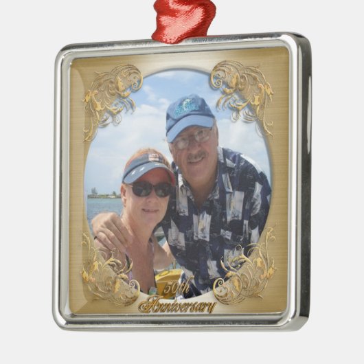 50e verjaardag met foto. metalen ornament (Links)