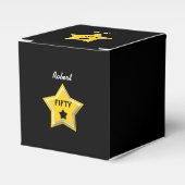 50e verjaardag met gelaagde sterren GOUD ZWART L02 Bedankdoosjes (Voorkant Zijde)