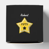 50e verjaardag met gelaagde sterren GOUD ZWART L02 Bedankdoosjes (Bovenkant)
