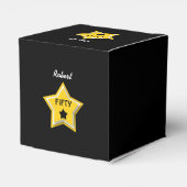 50e verjaardag met gelaagde sterren GOUD ZWART L02 Bedankdoosjes (Achterkant)