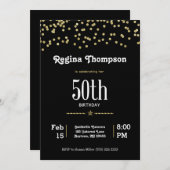  50e verjaardag met Glittering Gold in Kaart (Voorkant / Achterkant)