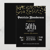 50e verjaardag met Glittering Gold Kaart (Voorkant / Achterkant)