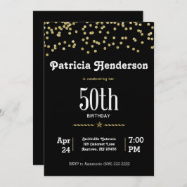 50e verjaardag met Glittering Gold Kaart