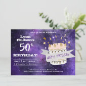 50e verjaardag. met naam, kaart (Staand voorkant)