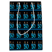 50e verjaardag met oogkaarsen medium cadeauzakje (Voorkant)