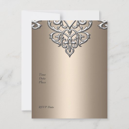 50e verjaardag metalen zilver op koffie kaart (Achterkant)