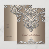 50e verjaardag metalen zilver op koffie kaart (Voorkant / Achterkant)