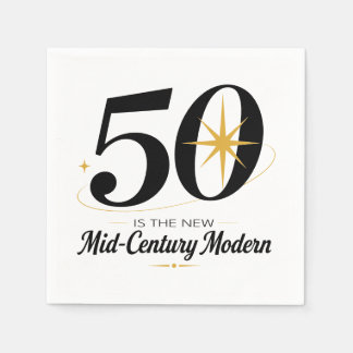 50e verjaardag Mid Century Modern Feest Servet