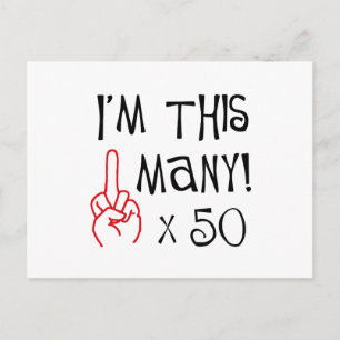 50e verjaardag Midden-Vingergroet Briefkaart