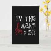 50e verjaardag Midden-Vingergroet Kaart (Gele Bloem)