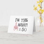 50e verjaardag Midden-Vingergroet Kaart (Gele Bloem)