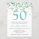 50e verjaardag Mint Gold Glitter Sparkle Confetti Kaart<br><div class="desc">Viel je verjaardagsfeest met deze 50e verjaardag Mint Gold Glitter Sparkle Confetti Design Suite.</div>