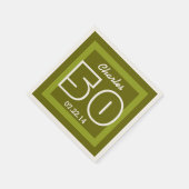 50e verjaardag Modern geometrisch V16 OLIJFGROEN Servetten (Hoek)