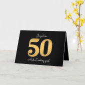 50e verjaardag Modern Gold Kaart (Gele Bloem)