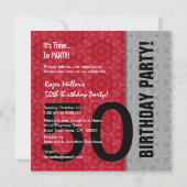 50e verjaardag Modern Red Silver Black Funny Y164 Kaart (Achterkant)