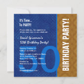 50e verjaardag Modern Royal Blue en Bronze V08 Kaart (Voorkant)