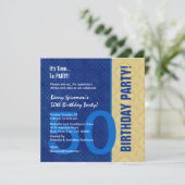 50e verjaardag Modern Royal Blue en Gold V02 Kaart (Staand voorkant)