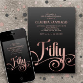 50e verjaardag Modern Script Kaart