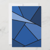 50e verjaardag Moderne blauwe geometrische vormen Kaart (Achterkant)