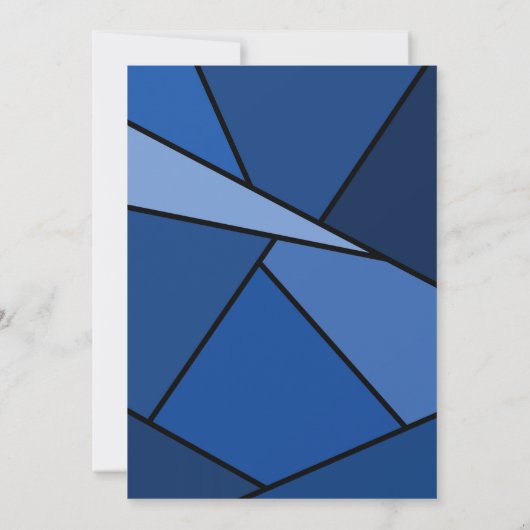 50e verjaardag Moderne blauwe geometrische vormen Kaart (Achterkant)