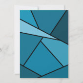 50e verjaardag Moderne Blauwgroen geometrische vor Kaart (Achterkant)