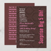 50e verjaardag Moderne chocolade en roze Kaart (Voorkant / Achterkant)