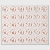 50e verjaardag Moderne Faux Gold Glitter minimalis Cadeaupapier (Vlak)