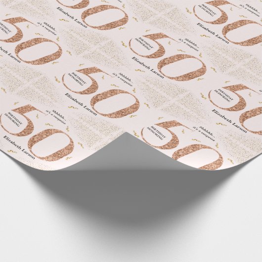 50e verjaardag Moderne Faux Gold Glitter minimalis Cadeaupapier (Hoek)