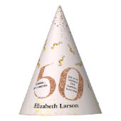 50e verjaardag Moderne Faux Gold Glitter minimalis Feesthoedjes (Voorkant)