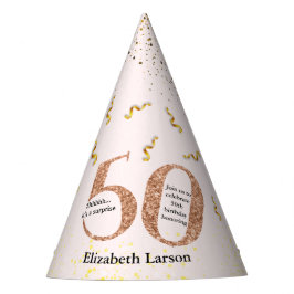 50e verjaardag Moderne Faux Gold Glitter minimalis Feesthoedjes