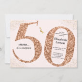 50e verjaardag Moderne Faux Gold Glitter minimalis Kaart (Voorkant)