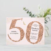 50e verjaardag Moderne Faux Gold Glitter minimalis Kaart (Staand voorkant)