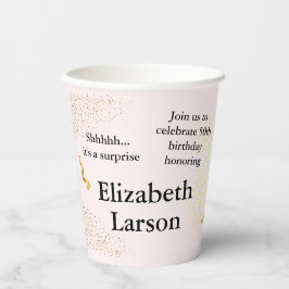 50e verjaardag Moderne Faux Gold Glitter minimalis Papieren Bekers