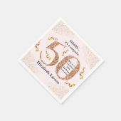 50e verjaardag Moderne Faux Gold Glitter minimalis Servet (Hoek)