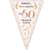 50e verjaardag Moderne Faux Gold Glitter minimalis Vlaggetjes (Tweede vlag)